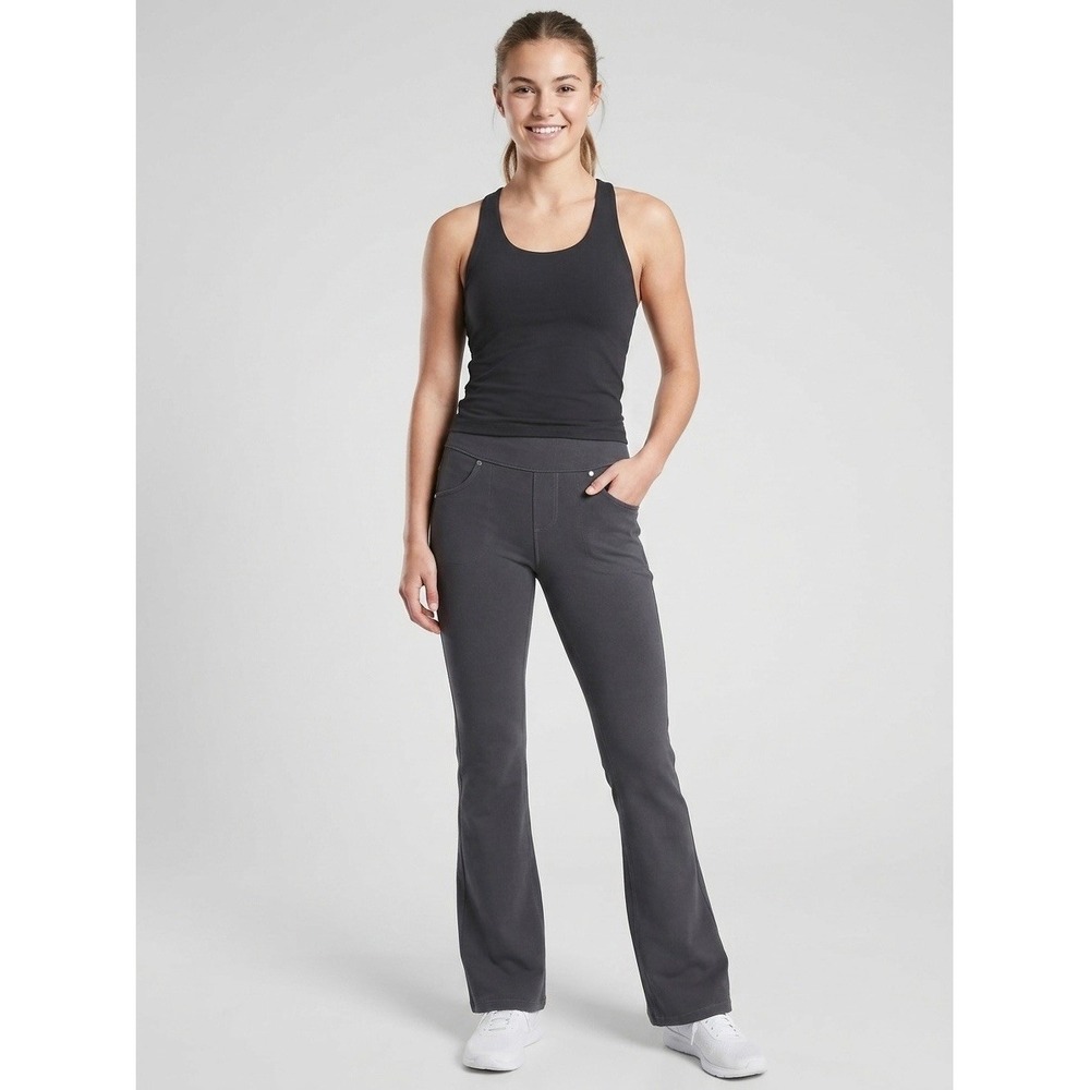 Athleta Dipper Pant Dark Gray Bootcut Supplex Nylon Stretch Trousers 684427